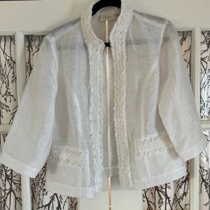 Chico's Linen Jacket SZ 1 White